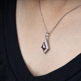 Rustic Diamond Kite-Shaped Pendant