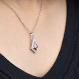 Rustic Diamond Kite-Shaped Pendant