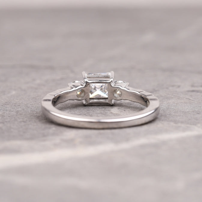 Princess Cut Lab Diamond Three Stone Ring