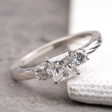 Princess Cut Lab Diamond Three Stone Ring