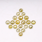 Natural Yellow Color Loose Round Rose Cut Diamond - Minimal Carbon