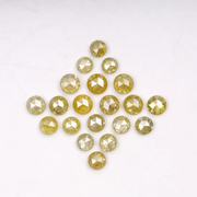 Natural Yellow Color Loose Round Rose Cut Diamond - Minimal Carbon