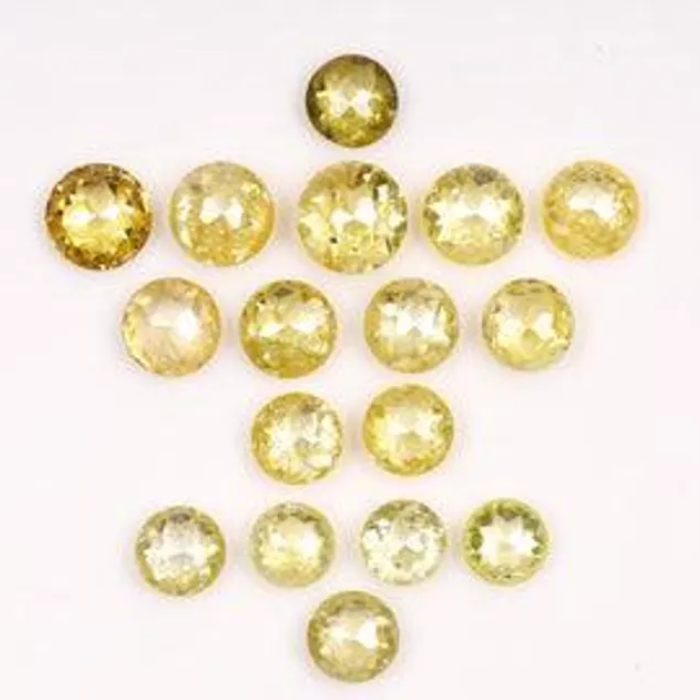 Round Rose Cut Yellow Natural Loose Diamond - Minimal Carbon