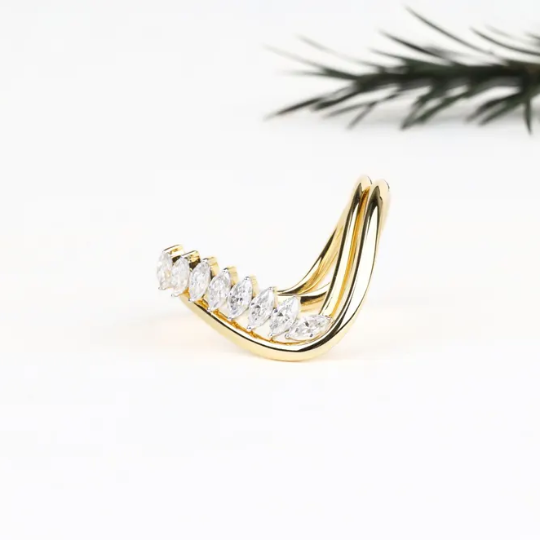 Marquise Cut Diamond Band