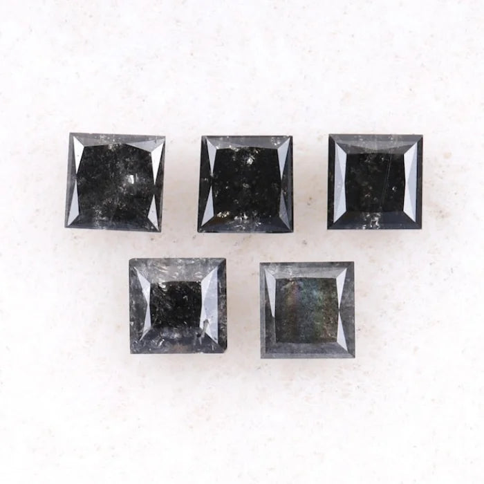 2.00 MM Princess Cut Salt And Pepper Melee Diamond