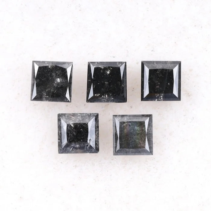 2.00 MM Princess Cut Salt And Pepper Melee Diamond