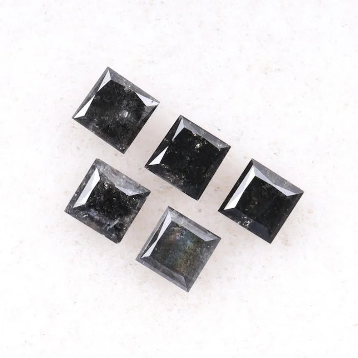 2.00 MM Princess Cut Salt And Pepper Melee Diamond