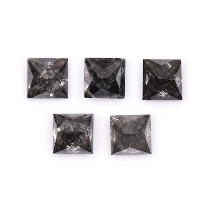 2.00 MM Princess Cut Salt And Pepper Melee Diamond
