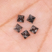2.00 MM Princess Cut Salt And Pepper Melee Diamond