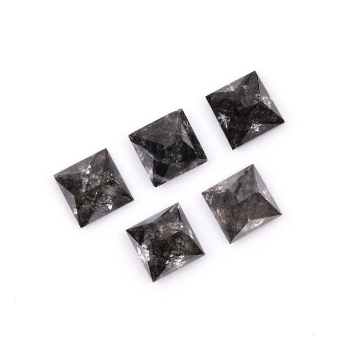 2.00 MM Princess Cut Salt And Pepper Melee Diamond