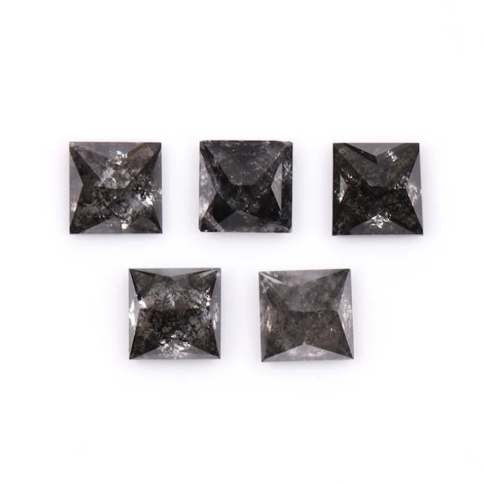2.00 MM Princess Cut Salt And Pepper Melee Diamond
