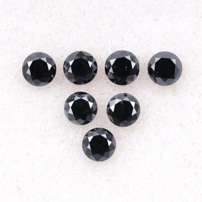 2.00 MM Round Brilliant Cut Black Natural Loose Diamond