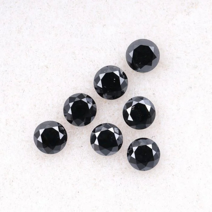 2.00 MM Round Brilliant Cut Black Natural Loose Diamond