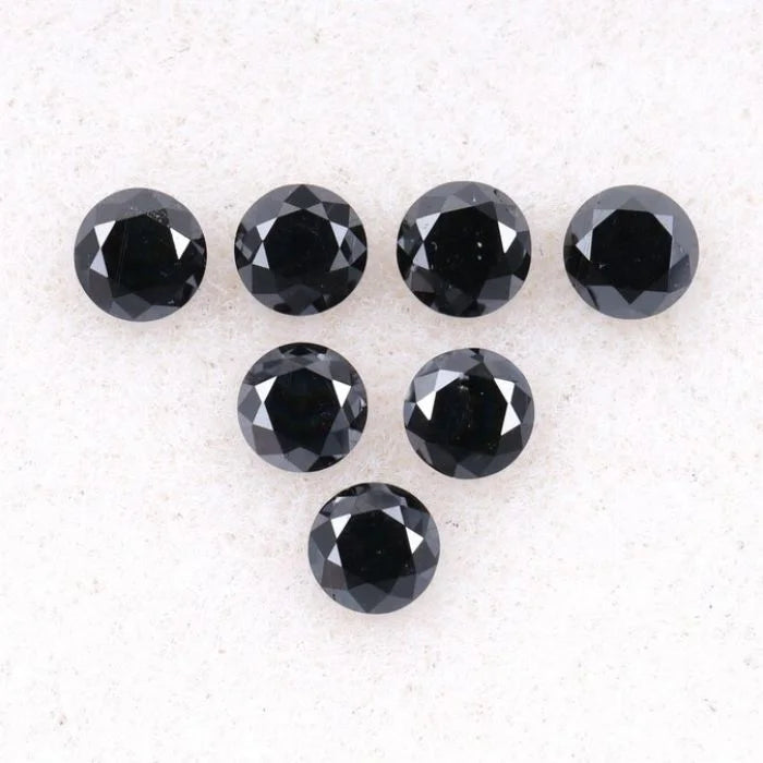 2.00 MM Round Brilliant Cut Black Natural Loose Diamond