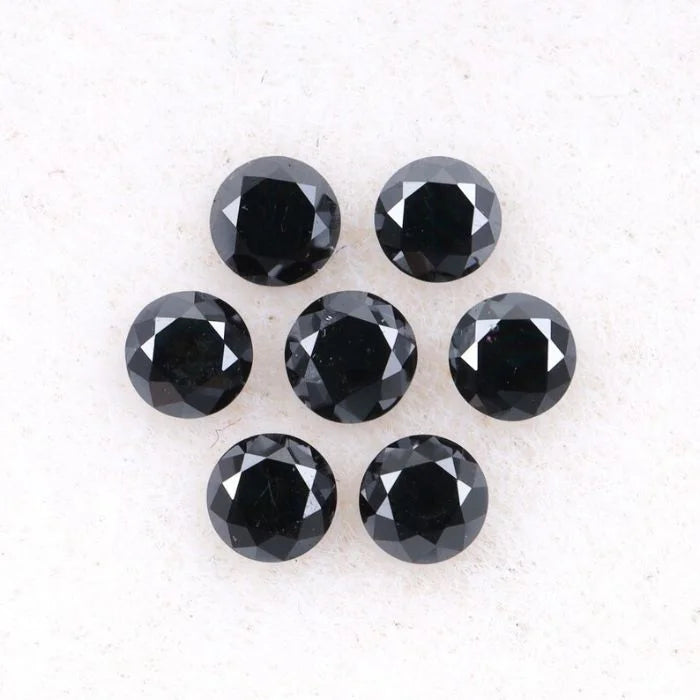 2.00 MM Round Brilliant Cut Black Natural Loose Diamond
