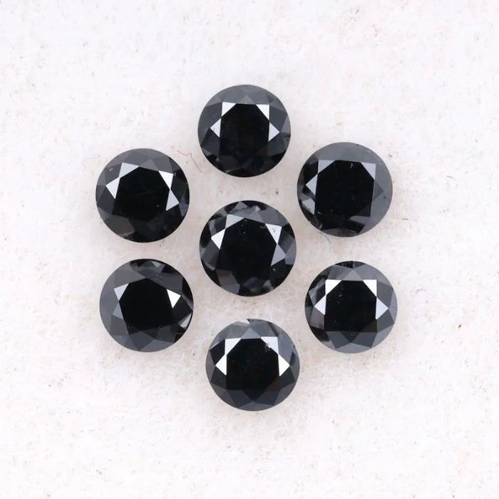 2.00 MM Round Brilliant Cut Black Natural Loose Diamond