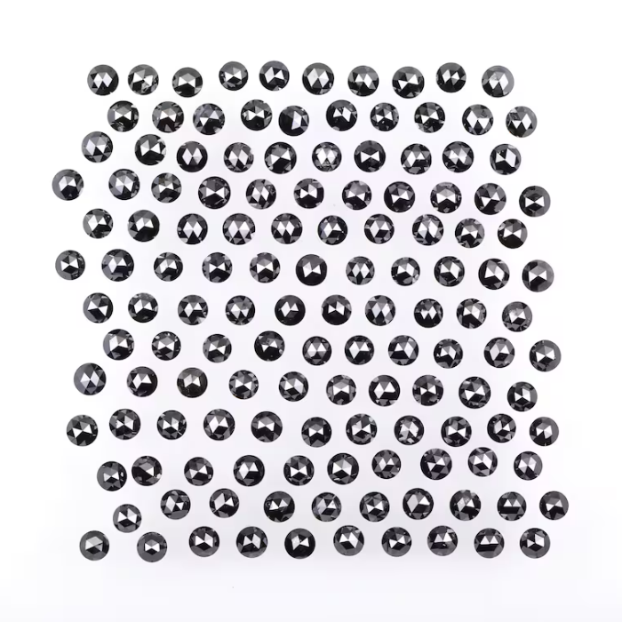 2.0 MM Black Enhanced Round Rose Cut Diamonds 01