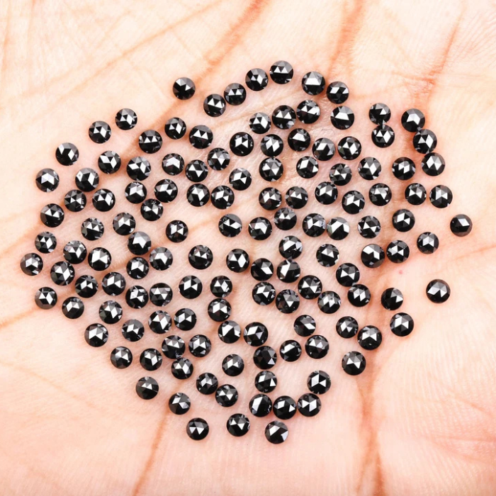 2.0 MM Black Enhanced Round Rose Cut Diamonds 04