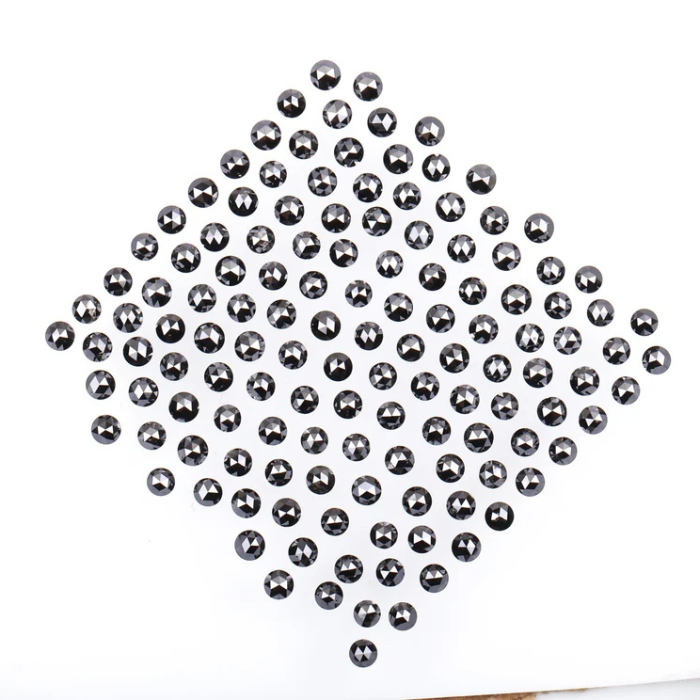 2.0 MM Black Enhanced Round Rose Cut Diamonds 06