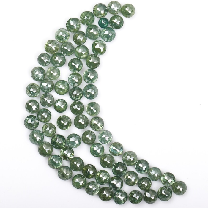 Natural Green Round Rose Cut Loose Earth Mined Diamond