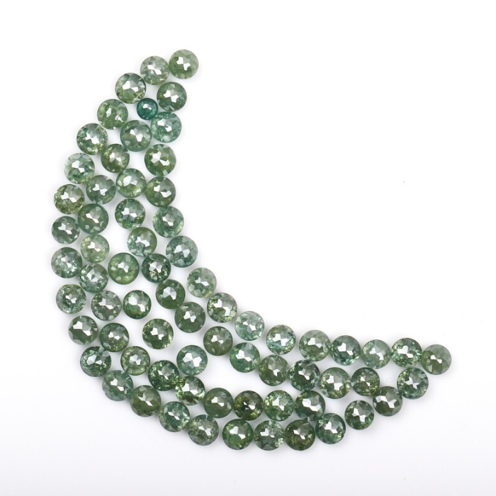 Natural Green Round Rose Cut Loose Earth Mined Diamond