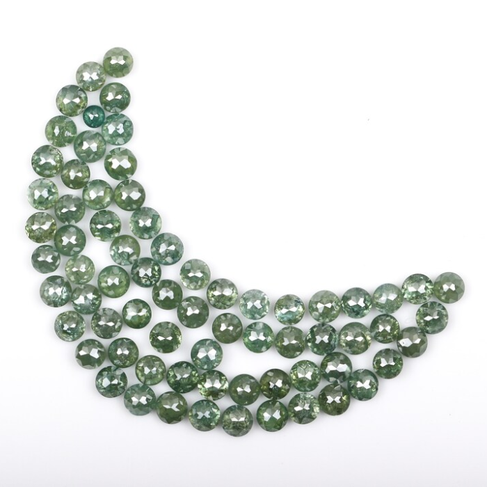 Natural Green Round Rose Cut Loose Earth Mined Diamond