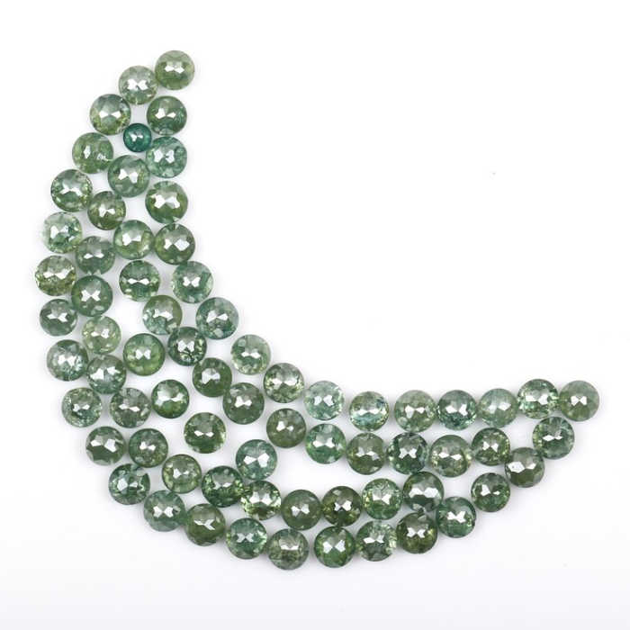 Natural Green Round Rose Cut Loose Earth Mined Diamond