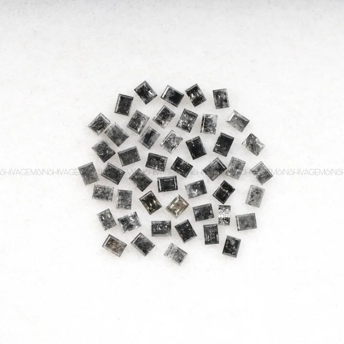 2.0 X 1.5 MM, Baguette Cut Salt And Pepper Diamond