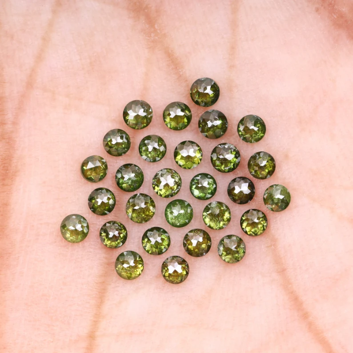 2.0 mm Round Tambuli Cut Enhanced Green Natural Diamond