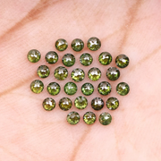 2.0 mm Round Tambuli Cut Enhanced Green Natural Diamond