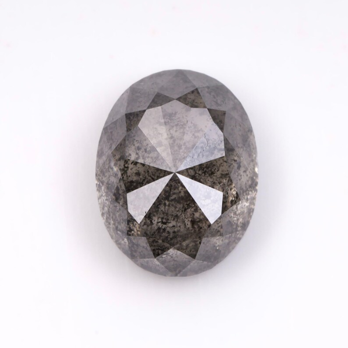 2.15 CT Oval Cut Salt and Pepper Full Cut Diamond