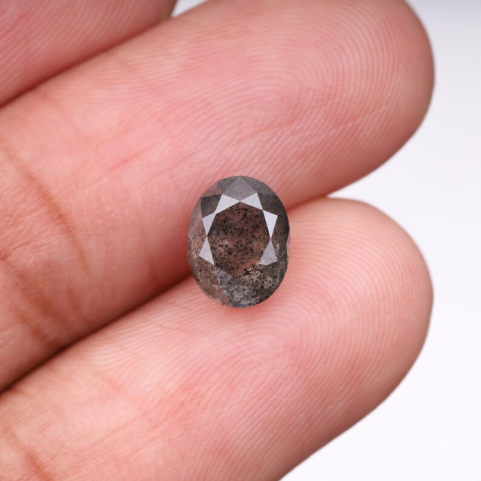 2.15 CT Oval Cut Salt and Pepper Full Cut Diamond