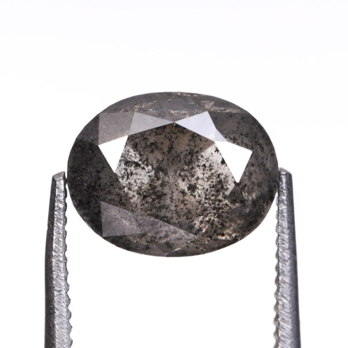 2.15 CT Oval Cut Salt and Pepper Full Cut Diamond
