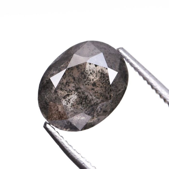2.15 CT Oval Cut Salt and Pepper Full Cut Diamond