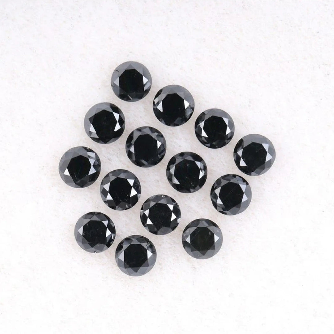 2.1 MM to 2.5 MM Enhanced Black Round Brilliant Cut Diamonds