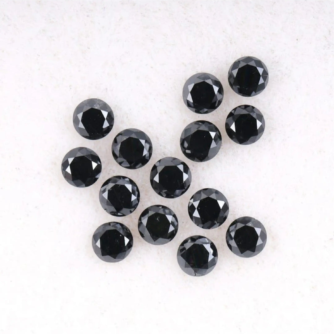 2.1 MM to 2.5 MM Enhanced Black Round Brilliant Cut Diamonds