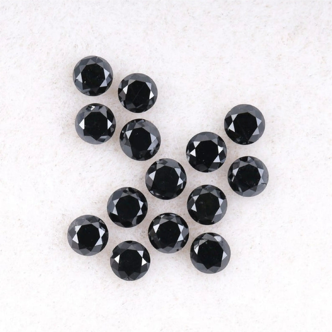 2.1 MM to 2.5 MM Enhanced Black Round Brilliant Cut Diamonds