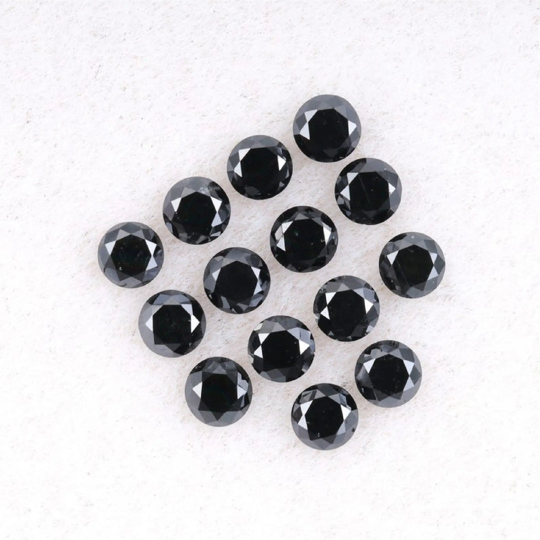 2.1 MM to 2.5 MM Enhanced Black Round Brilliant Cut Diamonds