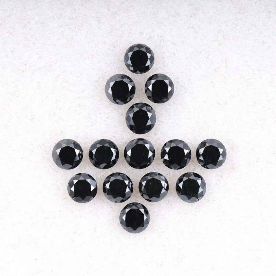 2.1 MM to 2.5 MM Enhanced Black Round Brilliant Cut Diamonds