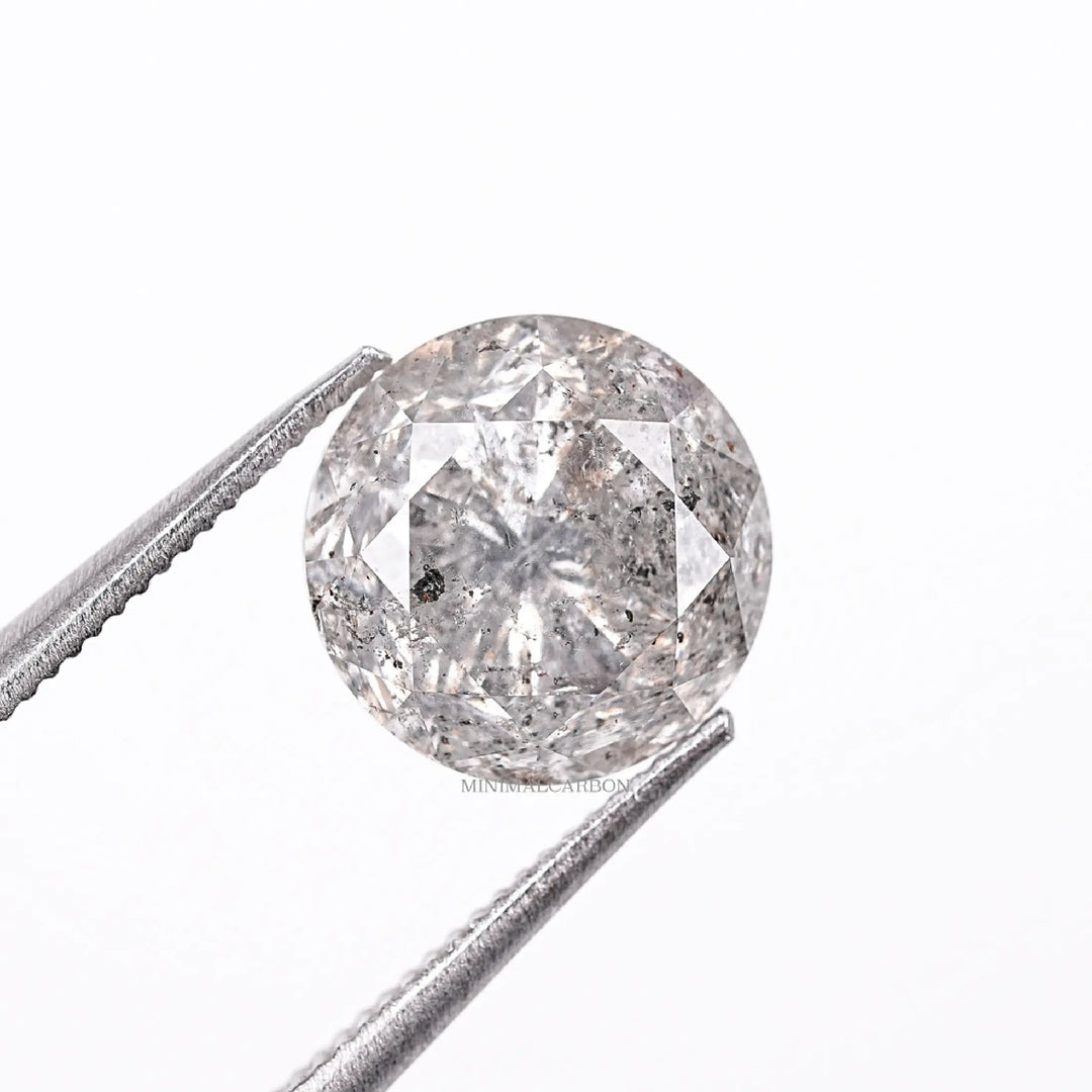 2.21 CT Round Brilliant Cut Salt and Pepper Diamond
