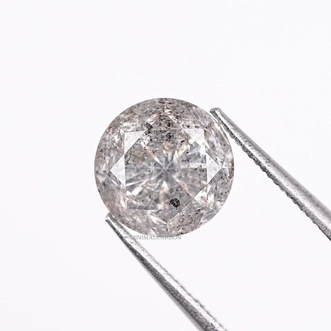 2.21 CT Round Brilliant Cut Salt and Pepper Diamond