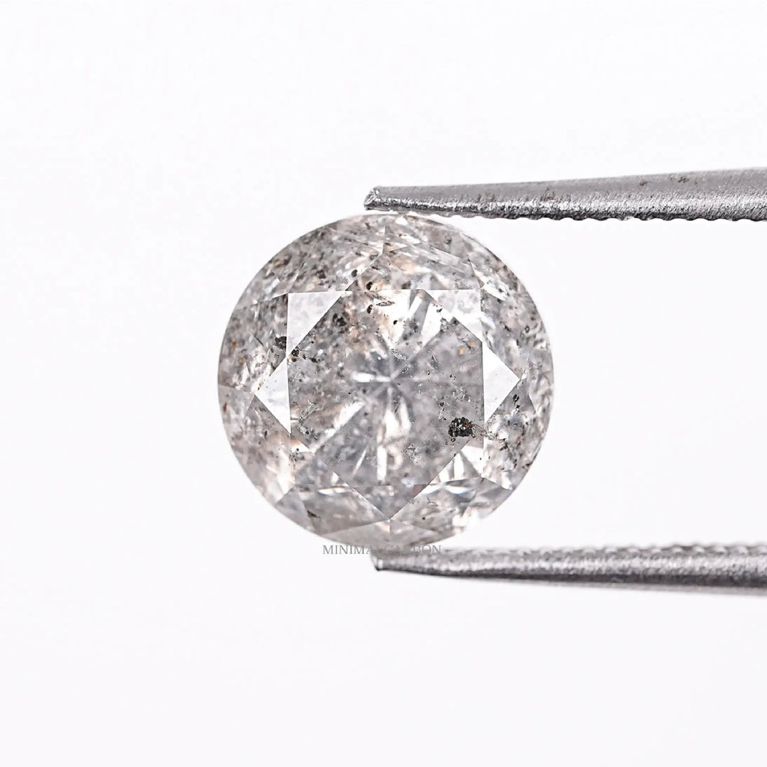 2.21 CT Round Brilliant Cut Salt and Pepper Diamond