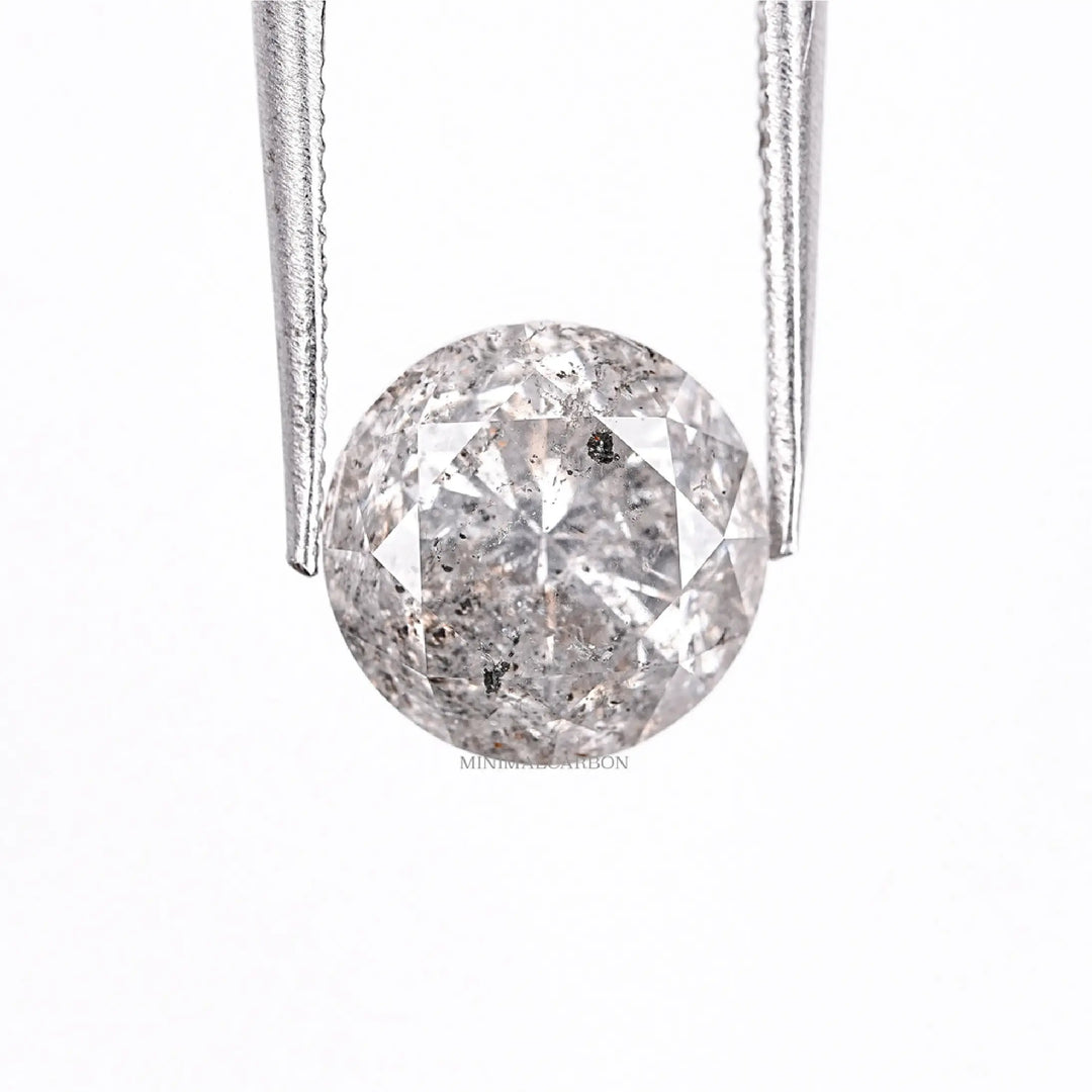 2.21 CT Round Brilliant Cut Salt and Pepper Diamond