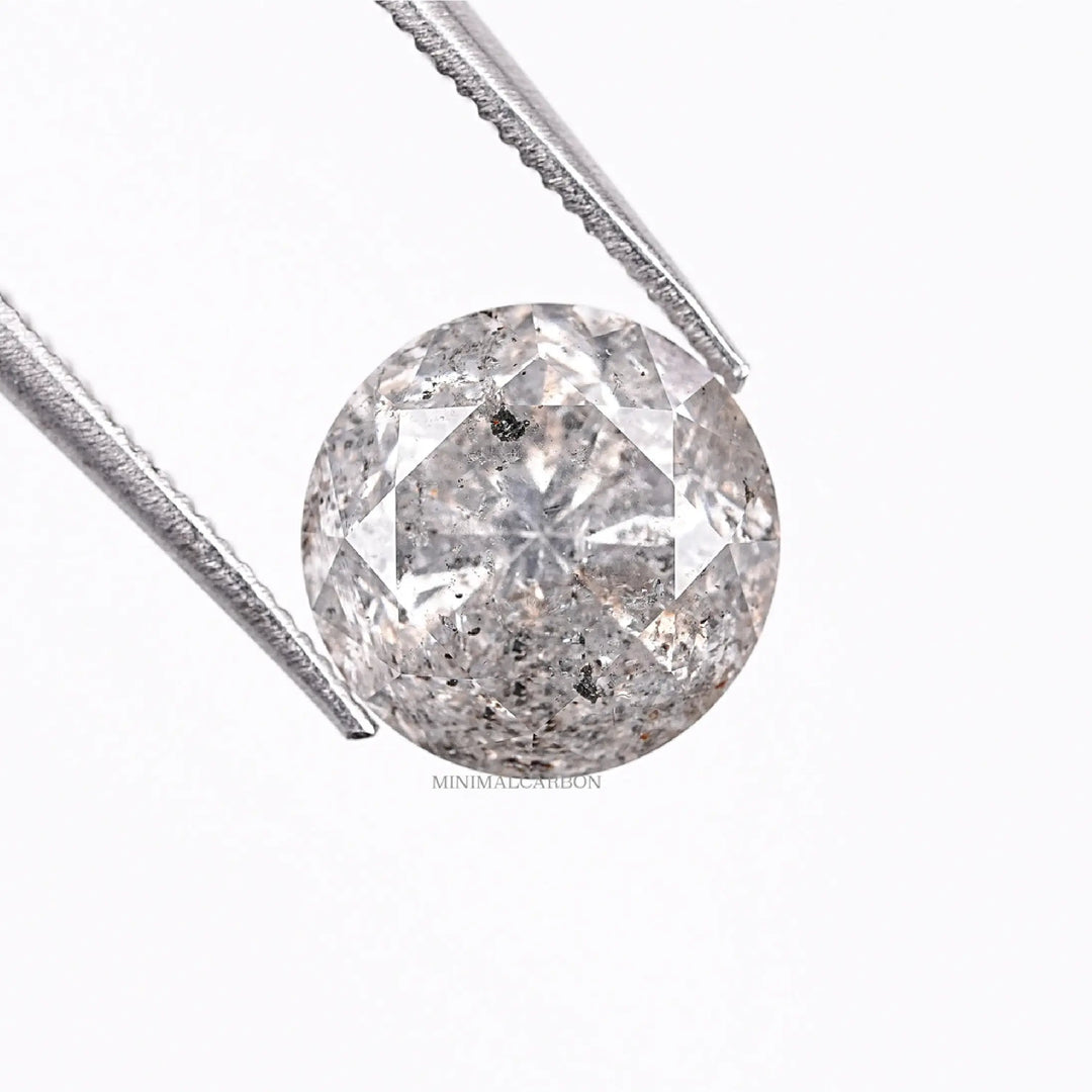 2.21 CT Round Brilliant Cut Salt and Pepper Diamond