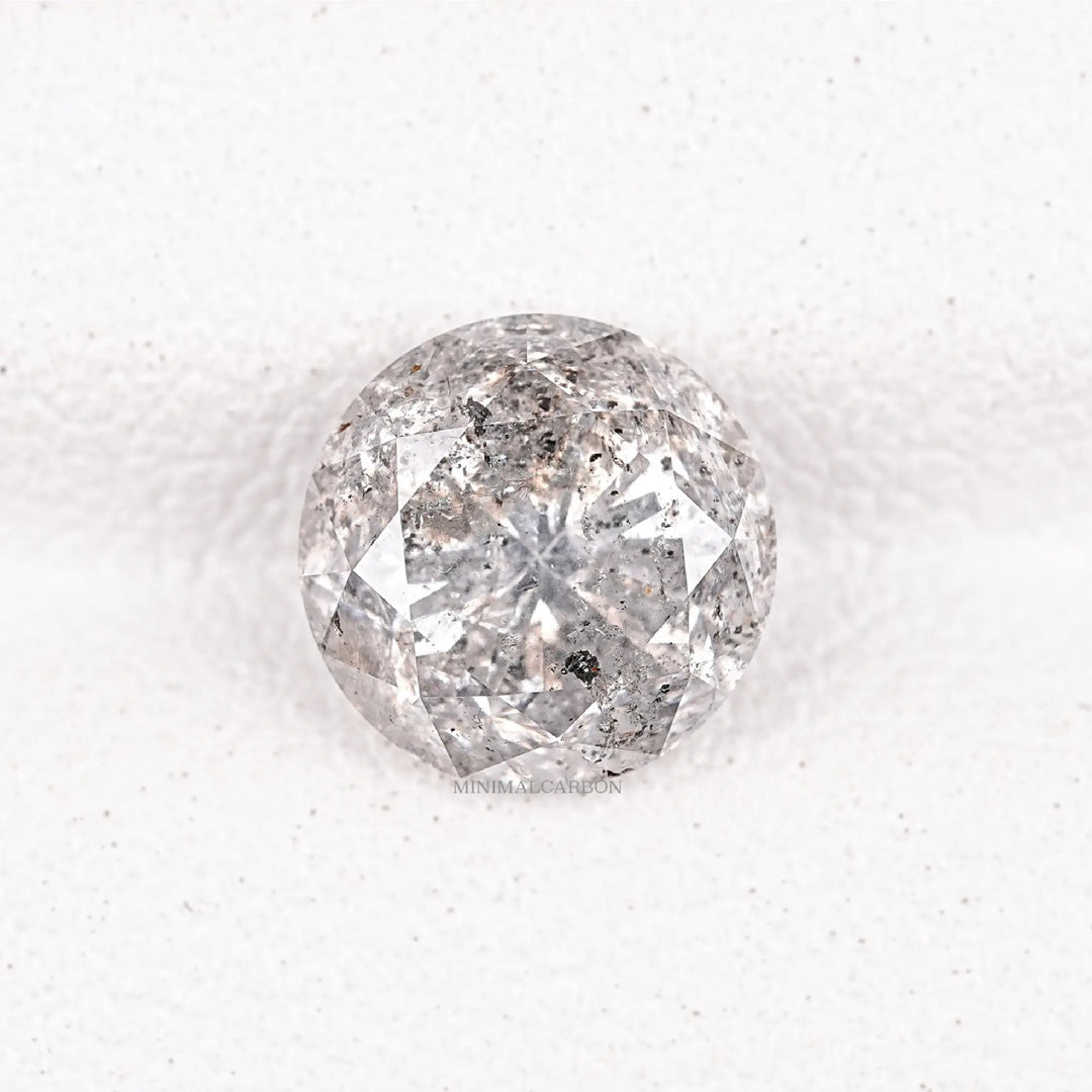 2.21 CT Round Brilliant Cut Salt and Pepper Diamond