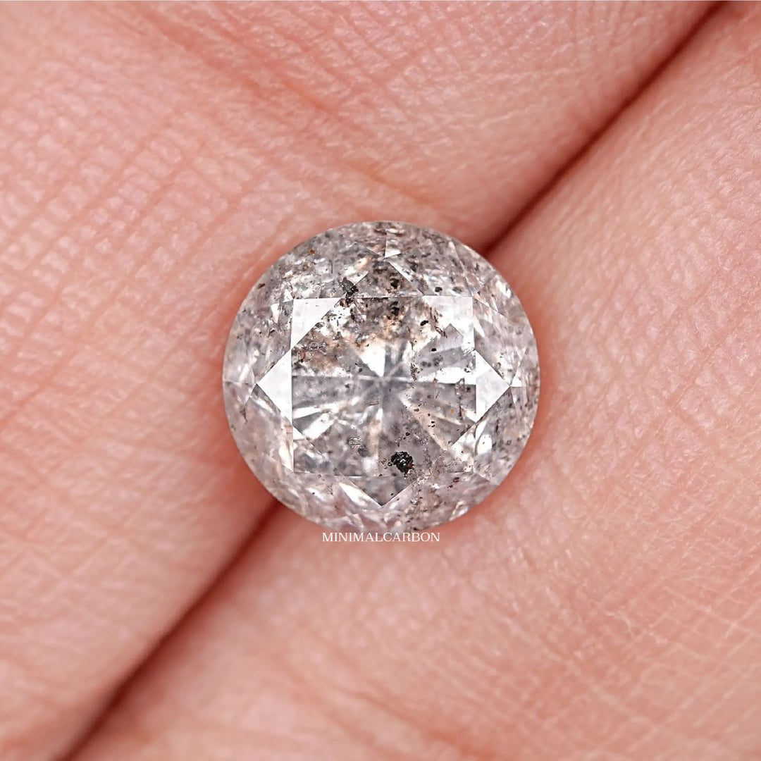 2.21 CT Round Brilliant Cut Salt and Pepper Diamond