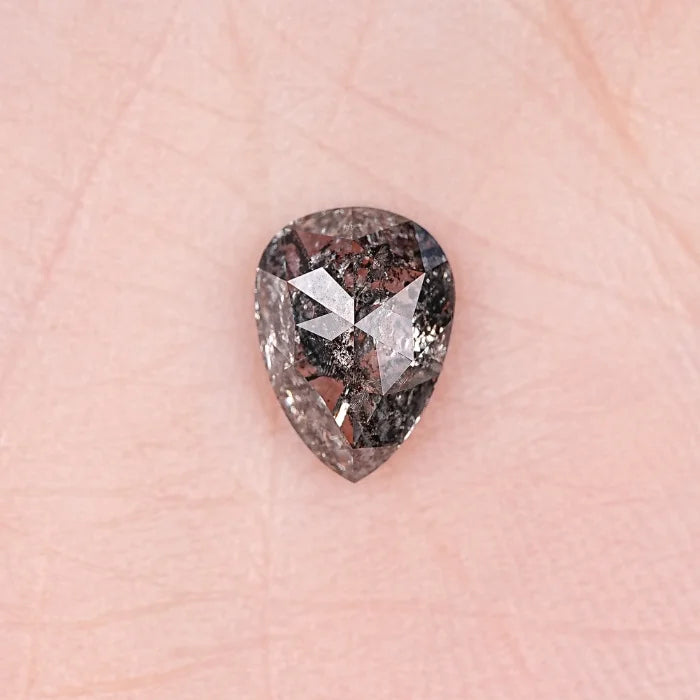 2.22 CT Natural Salt & Pepper Pear Cut Loose Diamond