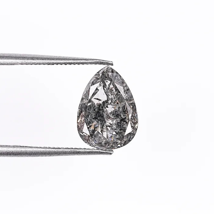 2.22 CT Natural Salt & Pepper Pear Cut Loose Diamond