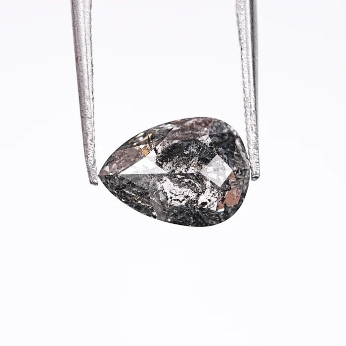 2.22 CT Natural Salt & Pepper Pear Cut Loose Diamond