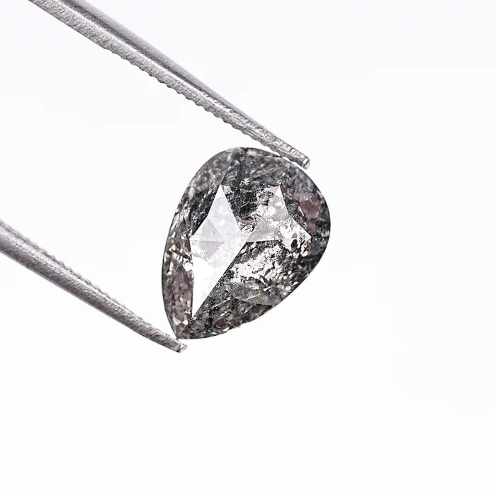 2.22 CT Natural Salt & Pepper Pear Cut Loose Diamond